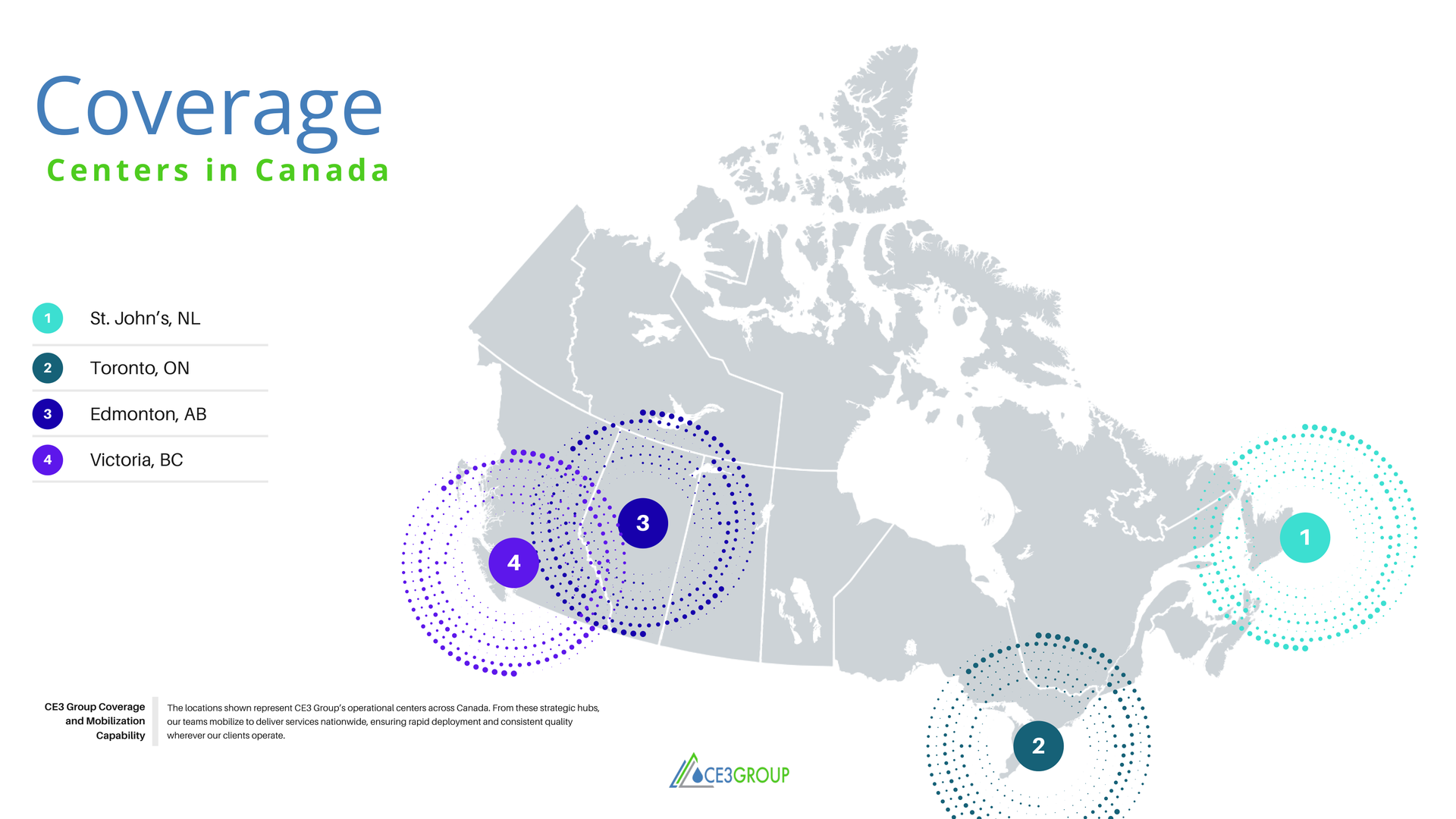 CE3 Group coverage centers in Canada